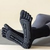 Anna-Kaci Women's 2-Pack Grip Toe Socks with Non-Slip Soles and Ribbed Knit in Neutral Tones for Yoga and Studio Classes - 3 of 3