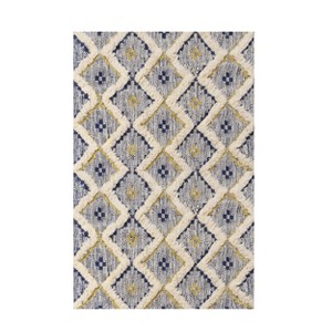 Hand-Tufted Printed Diamond Geometric Cotton-Wool Blend Indoor Area Rug by Blue Nile Mills - 1 of 4