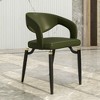 LeisureMod Modern Dining Chairs Upholstered Leather Seat Curved Back Metal Legs,  Set of 2 Entice Collection - 2 of 4