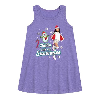 - Nickelodeon - Chillin With My Snowmies Graphic Sleeveless Aline Dress