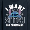 Men's - Lilo and Stitch - I Want A Stitch For Christmas Long Sleeve Graphic T-Shirt - 2 of 4