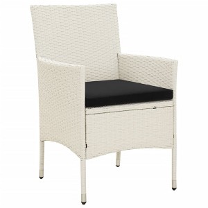 vidaXL Garden Chair Set of 4 White Poly Rattan Standard Durable - 1 of 4