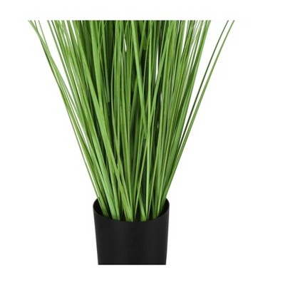 47" Tall Green Artificial Grass Floor Plant in Black Pot