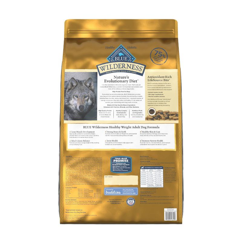 Blue Buffalo Healthy Weight Adult Dry Dog Food with Chicken Flavor - 28lbs, 3 of 9