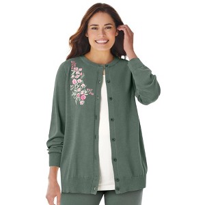 Woman Within Perfect Long-Sleeve Cardigan - 1 of 4