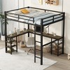 Full Size Metal Loft Bed with Desk and Shelves for Bedroom - 2 of 4