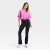 Women's V-Neck Boxy Cropped Short Sleeve Top - JoyLab™ - 3 of 3