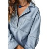 Imily Bela Casual V Neck Denim Shirt Jacket Long Sleeve Womens Wardrobe Essential - 4 of 4