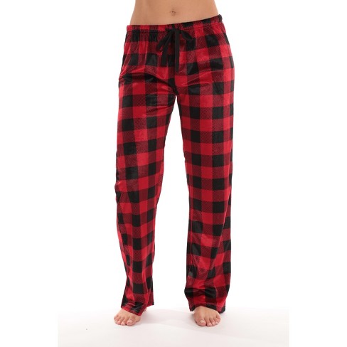 followme Silky Fleece Buffalo Plaid Pajama Pants For Women - Buffalo Check  Pjs 45803-10195-red-3x : Target