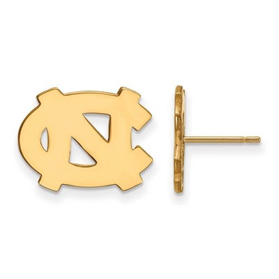 Black Bow Jewelry 10k Yellow Gold North Carolina Tar Heels NCAA Post Earrings