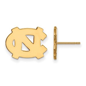 Black Bow Jewelry 10k Yellow Gold North Carolina Tar Heels NCAA Post Earrings - 1 of 3
