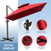 Crestlive Products 10' x 13' Patio Cantilever Umbrella Offset Double Top High-strength Aluminum Pole with 360°Rotation 5 Heights Adjustable Umbrella - 4 of 4