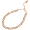 Anna-Kaci Dual Chain Rhinestone Bracelet with Gold Tone Finish - Gold - 2 of 4