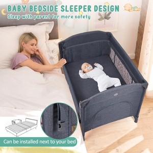 5-in-1 Pack and Play, Baby Bedside Sleeper with Bassinet, Portable Crib, Diaper Changer, Playard and Hanging Toy,for Nursery Center from Newborns - 1 of 4