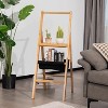 Cesicia Brown Bamboo 3-Step Foldable Ladder with Tool Storage Bag - 3 of 4