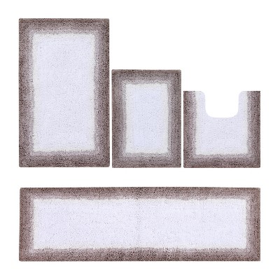 Torrent Collection 4 Piece 100% Soft Cotton Tufted Weave Bath Rug Set, Ombre Pattern, Super Soft & Absorbent, Machine Washable Bathroom Mats