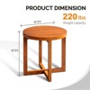 Karl Home|Fir Wood Outdoor Wood Side Table - 3 of 4