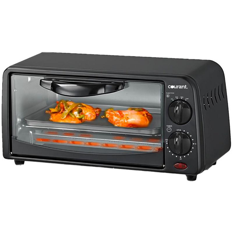 Courant Compact 2-Slice Oven with Toast, Broil & Bake Functions, Black, 2 of 5