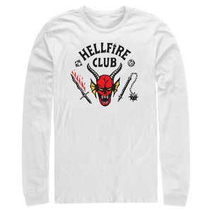 Men's Stranger Things Welcome to the Hellfire Club Long Sleeve Shirt - 1 of 4