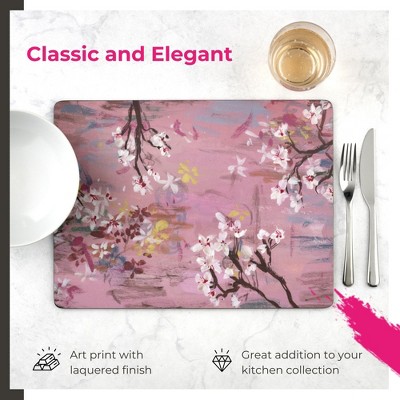 Spring Bloom Pink Cork-Backed Placemats Set of 4