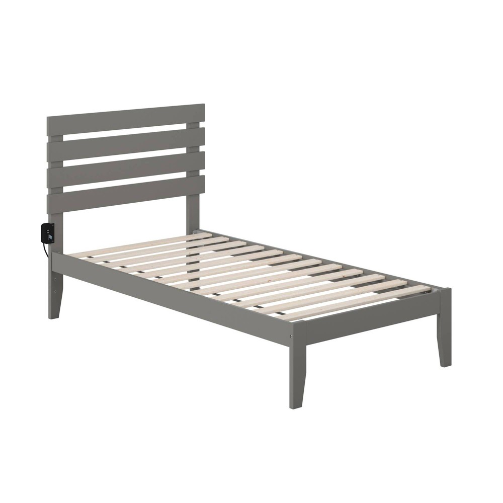 Photos - Bed Frame AFI Twin Oxford Bed with USB Turbo Charger Gray  