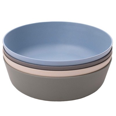 WeeSprout Bamboo Kids Bowls, Set of Four Kid-Sized Dinnerware, Cereal, Leftovers & Snack Bowl
