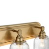 Robert Stevenson Lighting Clara Vintage Metal and Distressed Antique Glass 3-Light Vanity Light Brushed Gold: ETL Listed, Steel Body, Wall Mounted - 2 of 4
