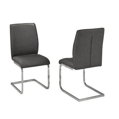 Brassex Set of 2 Ezra Dining Chairs Gray