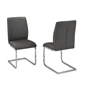 Brassex Set of 2 Ezra Dining Chairs Gray - 1 of 4