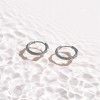 EVRY JEWELS WATERPROOF Gold or Silver Plated Stainless Steel Twist Texture Huggie Hoop Earrings - 3 of 3