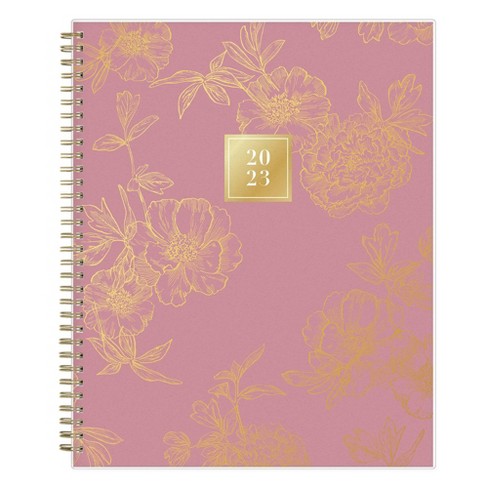 2023 Planner 8.5"x11" Weekly/Monthly Frosted Cover Drawn Peony Dusty Rose - Rachel Parcell - image 1 of 4