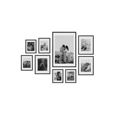 Haus and Hues Lincoln Gallery Wall Frame Set with Real Glass and Mat
