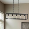 YANSUN 5-Light Matte Black Farmhouse Kitchen Island Pendant Lighting, Modern Rectangular Chandeliers for Dining room Foyer - 2 of 4
