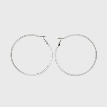 Squared Round Hoop Earrings - Universal Thread™ Silver
