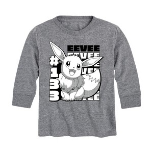 Boys' - Pokémon - Happy Eevee Cute Long Sleeve Graphic T-Shirt - 1 of 4
