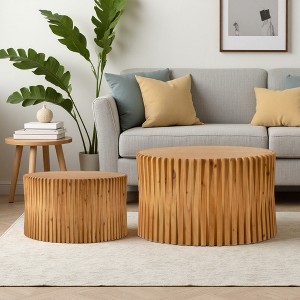 Vintage Cylindrical Nesting Coffee Tables - 1 of 4