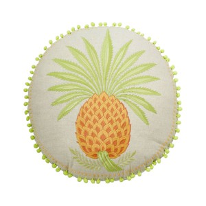1pc 18"x18" Spartina 449 Queenie Pineapple Round Green/Orange - 1 of 4