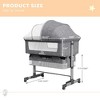 Dronkon Baby Bassinet 3in 1 Bedside Sleeper with Mattress,Grey - 2 of 4