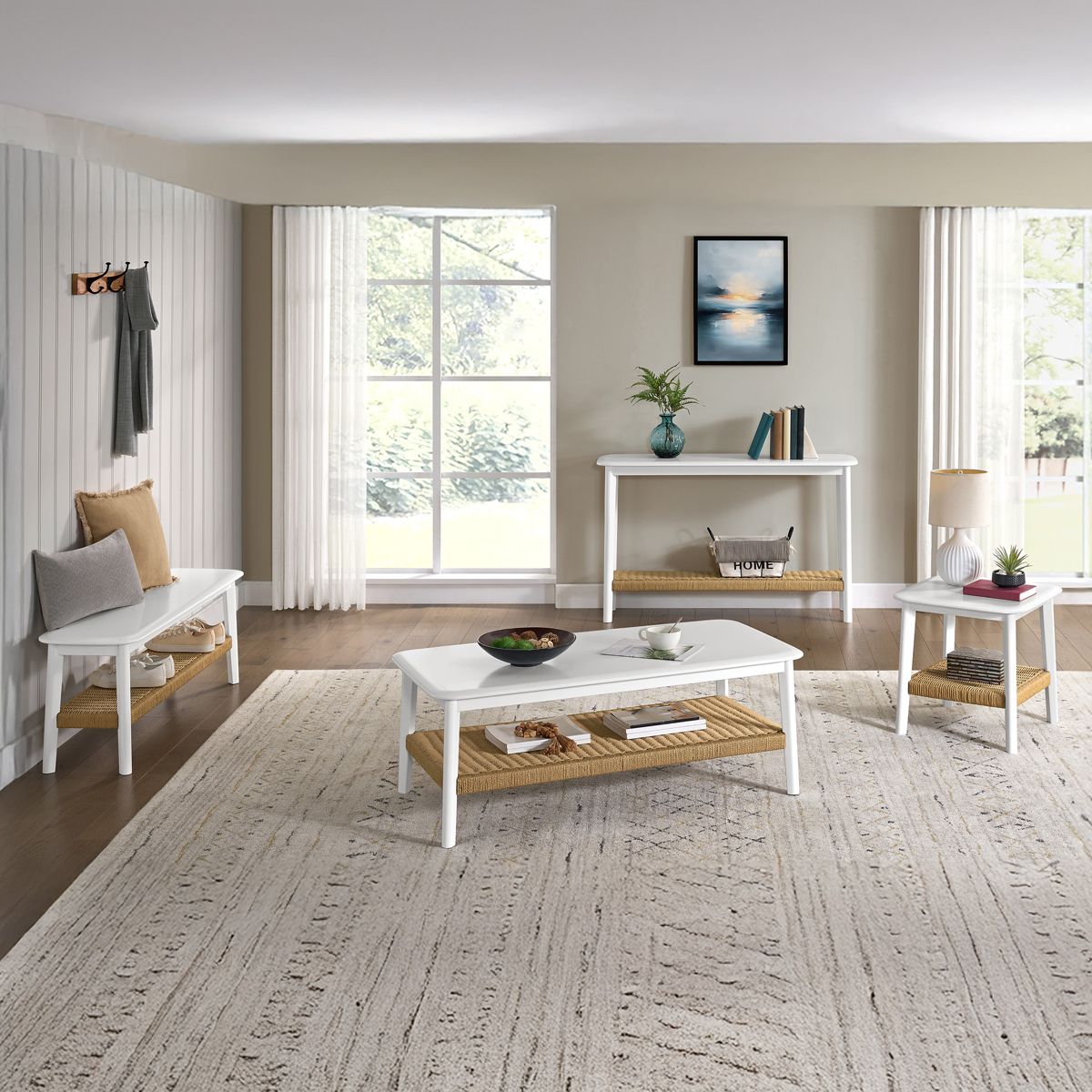 Alaterre Furniture Calais Side Table, White - thumbnail 7