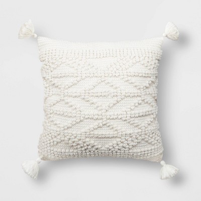 Oversized Quilted Solid Square Pillow Chambray - Threshold™