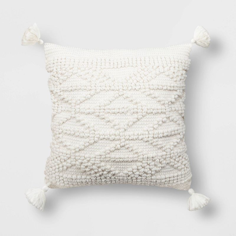 Oversized Loop Textured Diamond Patterned Square Throw Pillow - Threshold™, 1 of 10