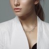 EVERLY JEWELRY | Sterling Silver white round Cubic Zirconia necklace with Cable Chain, 16"+2"extention - 4 of 4