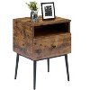VECELO 2-Tier Nightstands with Storage Drawer & Open Shelf, End/Beside Table for Living Room or Bedroom, Small Spaces - 2 of 4