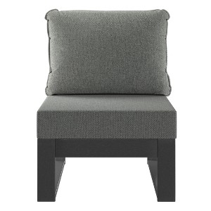 WestinTrends Montara Outdoor HDPE Sectional Armless Chair with Water-Proof Patio Cushions - 1 of 4