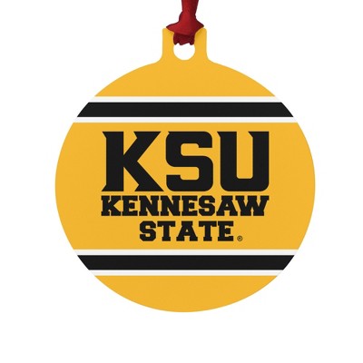 Kennesaw State KSU Stripes Aluminum Holiday Christmas Tree Ornament