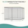 Aoodor Gazebo Replacement Netting Screen, Universal Gazebo 4-Panel Mosquito Net Sidewalls with Double Zippers for Outdoor Patio - 4 of 4