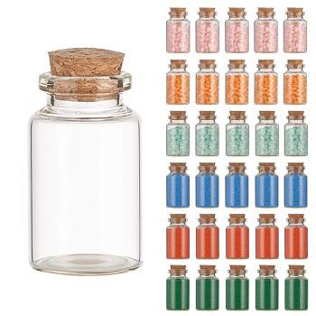 Set Of 3 Decorative Traditional Glass Bottle Jars With Stoppers