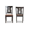 2pc Fenton Transitional Two-Tone Dark Wood Dining Chair Set Walnut/Brown - Baxton Studio - 2 of 4