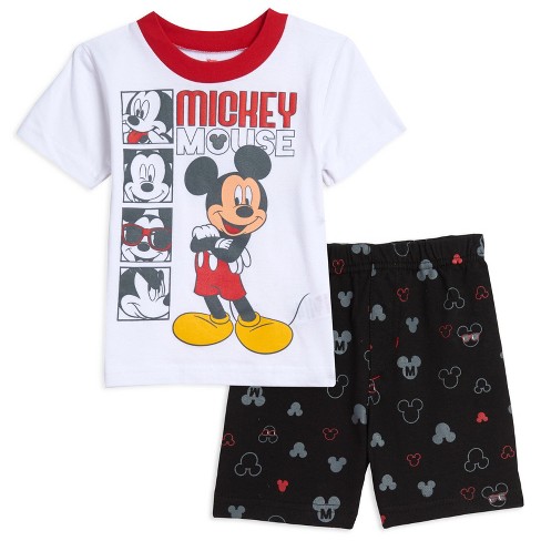 Disney Mickey Mouse Little Boys Graphic T-shirt & Shorts White / Black ...