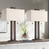 Possini Euro Design Gossard 30" Tall Large Industrial Modern End Table Lamps Set of 2 Pull Chain Brown Bronze Finish Metal Living Room Bedroom Bedside - 2 of 4